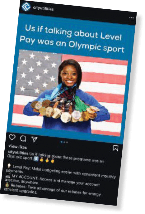 Facebook post with photo of Simone Biles