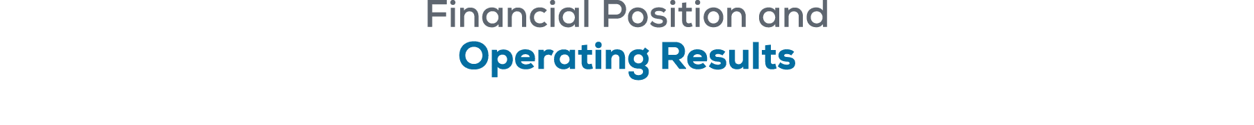 Financial Position and Operating Results