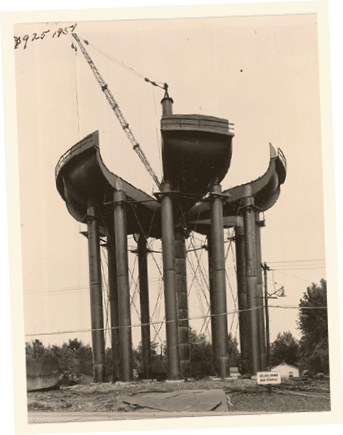 80th Anniversary photo of Water tower construction